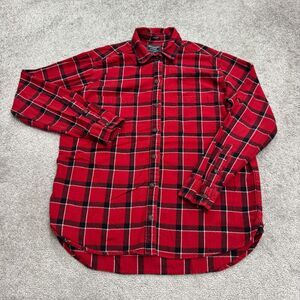 Abercrombie & Fitch Boyfriend Flannel shirt Mens Small Red Black Plaid Cotton